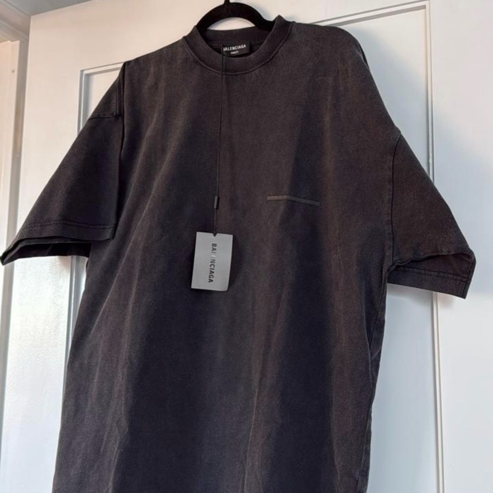 Balenciaga Oversized Washed Black Crewneck Tee